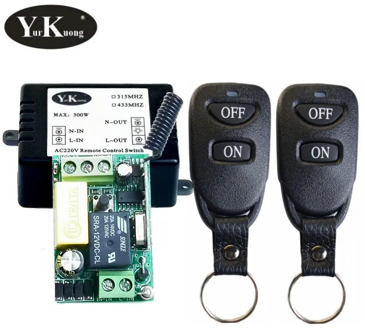 433 315 Mhz AC 220V 1 CH Remote Control Switch Receiver Wireless RF ON OFF Transmitter For Hall Bedroom Lights Lamp ON OFF Smart