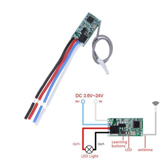 433 Mhz 1CH Rf Relais Ontvanger Universele Draadloze Afstandsbediening Schakelaar Micro Module Led Licht Controller Dc 3.6 V- 24V Diy