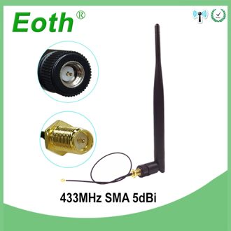 433 Mhz Lora Antenne 5dbi Sma Male Connector Vouwen 433 Mhz Antena 433 M Directionele Antenne + 21Cm RP-SMA/U. Fl Pigtail Kabel