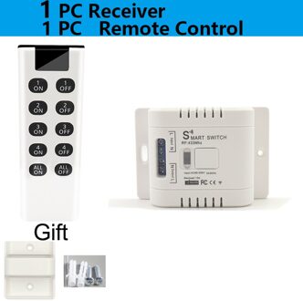 433 Mhz Smart Lichtschakelaar Draadloze Afstandsbediening Aan Uit Relais Ac 110V 220V 10A Controller Voor Home Water kachels Plafondlamp Ventilator Led 1RC 1B