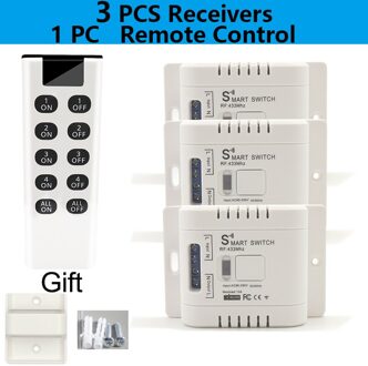 433 Mhz Smart Lichtschakelaar Draadloze Afstandsbediening Aan Uit Relais Ac 110V 220V 10A Controller Voor Home Water kachels Plafondlamp Ventilator Led 3RC 1B