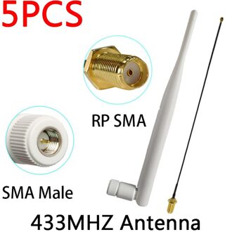 433Mhz Antenne 5dbi Gsm 433Mhz Lora Sma Male Connector Antenne Antena 433M RP-SMA Sma Vrouwelijke Iot Ufl./Ipx Extension Pigtail Kabel 5stk MC