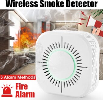433Mhz Draadloze Rookmelder Wifi Mini Home Security Alarmsysteem Smoke Sensor Gas Waarschuwing Alarm Detector Met 3 Alarm modi
