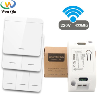 433Mhz Smart Light Switch LED Push Button Switch Universal Wireless Remote Control AC90~250V 10A 1CH Relay controller for Lamp
