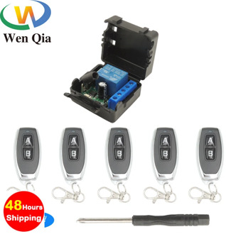 433Mhz Universal Wireless Remote Switch Control DC 12V 1CH Relay Receiver Module 5pieces RF Transmitter Lock Control Room Lights