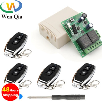 433Mhz Wireless RF Universal DC 6~30V 2CH Receiver Remote Control Switch Transmitter For Garage Door LED Motor Sliding Door Lamp