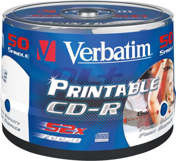 43438 CD-R 80 disc 700 MB 50 stuk(s) Spindel Bedrukbaar