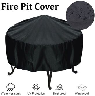 44 Inch Waterdichte Patio Vuurkorf Cover Black Uv Protector Grill Bbq Onderdak Outdoor Tuin Yard Ronde Luifel Furniture Covers