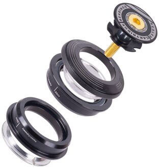 4444S 44Mm Mountain Tool Aluminium Ultralight Fiets Headset Professionele Lager Semi Geïntegreerde Road Rechte Buis Vork zwart