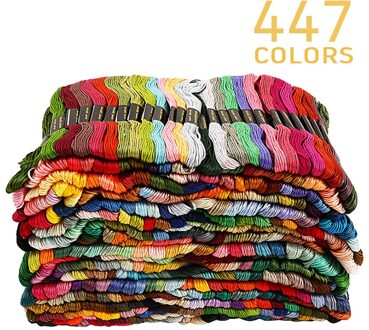 447Pcs Mix Kleuren Katoen Naaien Strengen Cross Stitch Borduurgaren Floss Kit Diy Naaien Gereedschap