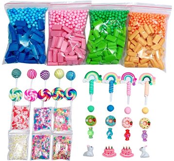 44Pcs Slime Benodigdheden Kit Foam Kralen Pailletten Voor Diy Slime/Kristal Lijm Maken Speelgoed Voor Baby
