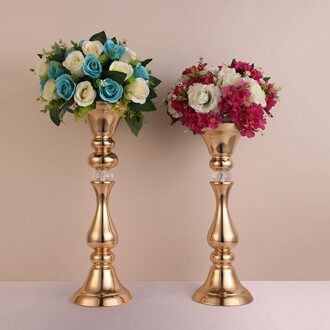 45/50Cm Bloemen Vazen Vergulde Kandelaars Metalen Kandelaar Bruiloft Rekwisieten Road Lood Hotel Podium Decoratie