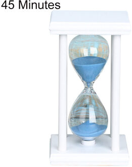 45/60Min Houten Zand Klok Zandloper Zandloper Timer Keuken School Home Decor wit blauw 45 Min