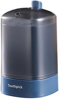 #45 Geavanceerde Automatische Pop-Up Tandenstoker Box Holder Container Draagbare Tandenstoker Dispenser Tarwe Stro Huishouden Opbergdoos Blauw