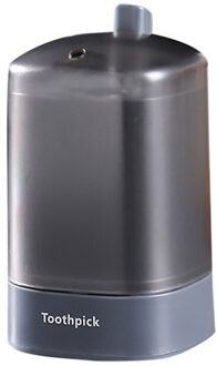 #45 Geavanceerde Automatische Pop-Up Tandenstoker Box Holder Container Draagbare Tandenstoker Dispenser Tarwe Stro Huishouden Opbergdoos Grijs