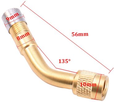 45 graden Motorcycle Auto Vrachtwagen Goud Messing Ventiel Uitbreiding Extender Air Tire Valve Extension Auto Accessoires 135mate