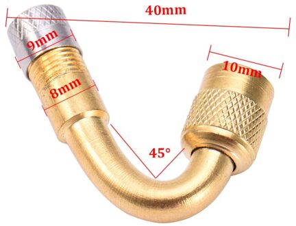 45 graden Motorcycle Auto Vrachtwagen Goud Messing Ventiel Uitbreiding Extender Air Tire Valve Extension Auto Accessoires 45mate