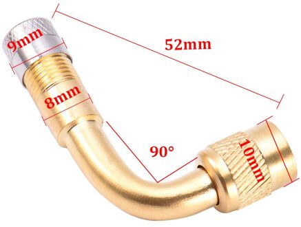 45 graden Motorcycle Auto Vrachtwagen Goud Messing Ventiel Uitbreiding Extender Air Tire Valve Extension Auto Accessoires 90mate