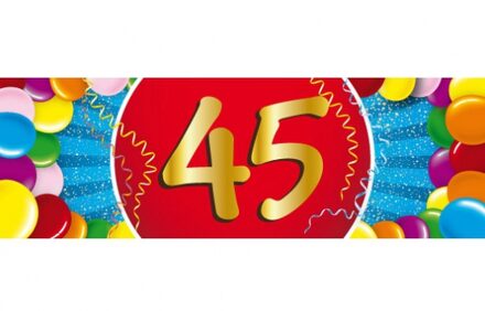 45 jaar leeftijd sticker 19 x 6 cm - 45 jaar verjaardag/jubileum versiering