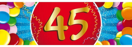 45 jaar leeftijd sticker - 19 x 6 cm - verjaardag - jubileum - versiering