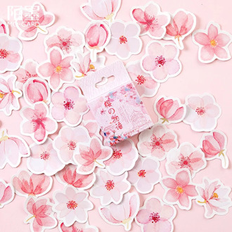 45 pcs/pack Cherry Sakura Words Decorative Stickers Adhesive Stickers DIY Decoration Diary Stationery Stickers