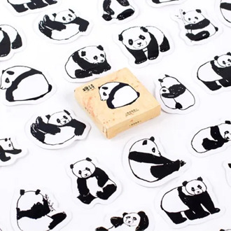 45 Pcs /Pack Cute Animals Panda Decoration Adhesive Stickers Diy Cartoon Stickers Diary Sticker Scrapbook Stationery Stickers