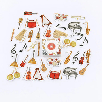45 pcs/pack Cute Musical instrument Washi Stickers Decoration Stationery Sticker Scrapbooking DIY Diary Album Stick Label