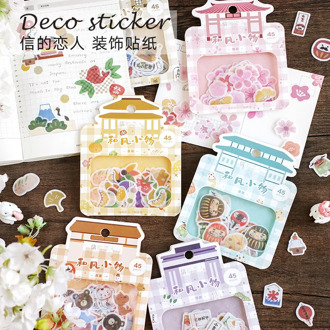 45 PCS/Pack Japanese style Sticker Flakes Decoration Stationary Scrapbooking Gift Girl School Supplies