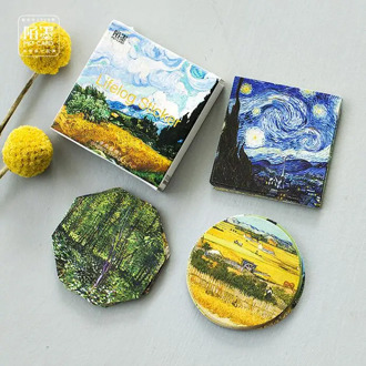 45 pcs/pack Meet Van Gogh Reproduce Classic Decorative Stickers Adhesive Stickers DIY Decoration Diary Stickers Box Package