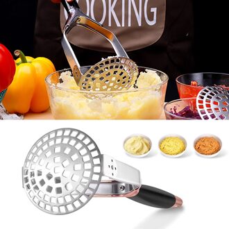 45 # Rvs Aardappelstamper Voor Aardappelen Fruit En Gekookte Groenten Met Handvat Handig Duurzaam Keuken Accessoires