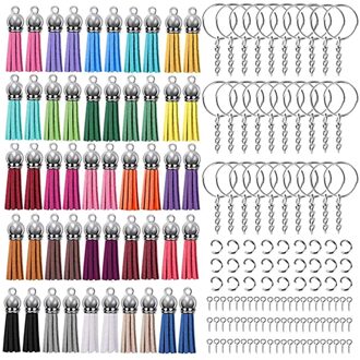45 # Sleutelhanger Kwastje, 220 Pc Sleutelhanger Ring Set Omvat 50 Pc Kwastje, 50 Pc Ring 60 Pc Ring En 60 Pc Schroef Eye Pin