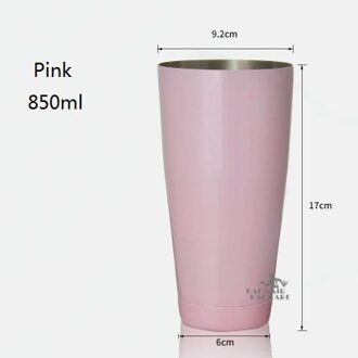 450/850 Ml Rvs Cocktail Boston Bar Shaker Bar Gereedschap Accessoire roze 850ml