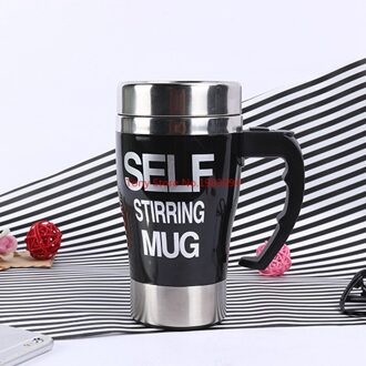 450 Ml Koffie Melk Automatische Mengbeker Zelf Roeren Mok Roestvrij Staal Thermische Kop Elektrische Lui Smart Dubbel Geïsoleerd Cup zwart