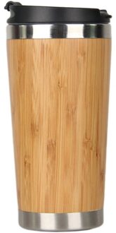 450Ml Bamboe Koffiekopje Roestvrij Staal Koffie Mok Met Lekvrije Cover Geïsoleerde Koffie Bijbehorende Beker Herbruikbare houte