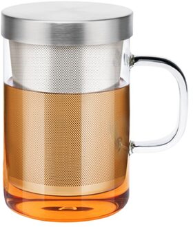 450Ml Infuser Glas Thee Kopje Thee Filter Zeef Hittebestendige Bloem Kopje Thee Perfecte Voor Thee Liefhebbers Keuken accessoires