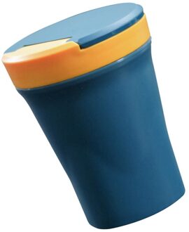 450Ml Microwaveable Soep Cup Soep Container Met Deksel Lepel Voor Vrienden Familie blauw