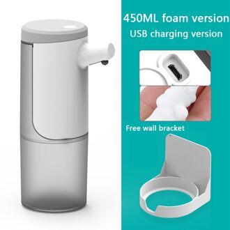 450Ml Zeepdispenser Non-contact Automatische Vloeibare Automatische Zeepdispenser Usb Opladen Waterdicht En Flushable Te Gebruiken Foam