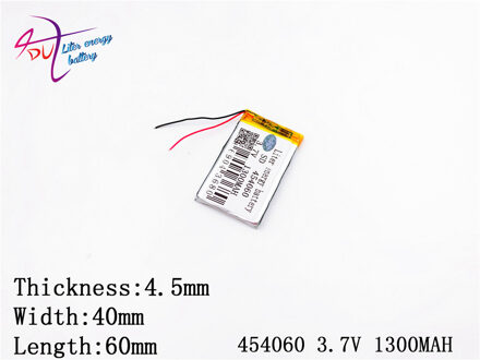 454060 3.7 V 1300 mAh 404060 Lithium Polymeer Li-Po li ion tablet batterij cellen Voor Mp3 MP4 MP5 GPS DVD DVR mobiele bluetooth