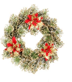 45Cm Big Size Kunstmatige Kransen Deur Opknoping Kerst Krans Garland Met Kerst Bloemen Voor Thuis Bruiloft Decoratie