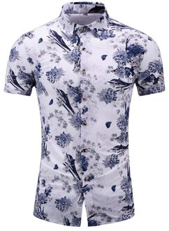 45Kg-120Kg Zomer Boutique Herenkleding Korte Mouwen Bloemen Shirts Button Down Elasticiteit Hawaiiaanse Bloemen Shirt 5XL 6XL 7XL aziatisch 4XL 80kg-90kg