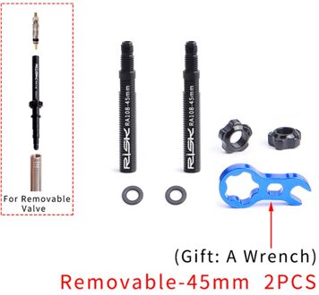 45Mm 80Mm Verwijderbare Geïntegreerd Met Moersleutel Fiets Onderdelen Presta Valve Extender Binnenbanden Klep Uitbreiding Fiets Accessoires Removable-45mm