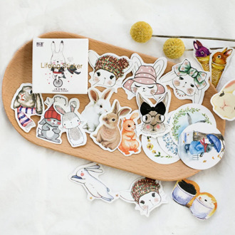 45pcs/box Cute Hello Rabbit Scrapbooking Stickers Diary Album Mobile Phone Decoration Adhesive Sticker Label