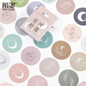 45pcs Creative Galaxy Circular Stickers Cute Diary Decor DIY Scrapbooking Round Sticker Album Stick Label Planner Seal Sticker
