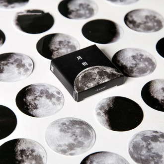 45pcs Moon Phases Sticker Set 40mm Mini Planet Calendar Stickers DIY Sealing Paste Decoration Adhesive Post Gift Diary A6422