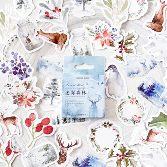 45pcs/pack Misty Forest Adhesive Diy Sticker Stick Label Notebook Album Diary Decor Student Stationery