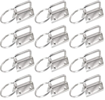 45Pcs Silver 1 Inch Key Fob Hardware with Key Rings Sets, Perfect for Bag Wristlets with Fabric/Ribbon/Webbing