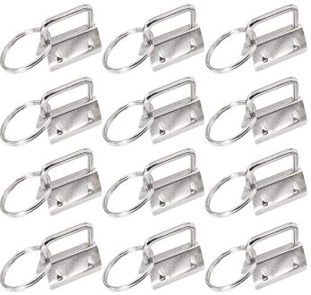 45Pcs Zilver 1 Inch Sleutelhanger Hardware Met Sleutel Ringen Sets, perfect Voor Bag Polsbandjes Met Stof/Lint/Singels