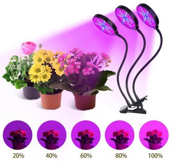 45W 3-Head Plant Light Usb Flexibele Timing Dimmen Led Waterdichte Plant Grow Lamp Met Clip Voor Kas bloempot