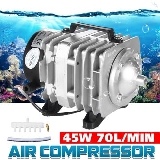 45W 70L/Min Hailea Elektromagnetische Air Compressor Aquarium Zuurstof Luchtpomp Hydrocultuur 6 Way Air Beluchter Pomp