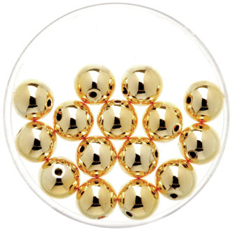 45x stuks metallic sieraden maken kralen in het goud van 8 mm - Hobbykralen Goudkleurig